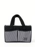 Letter Patch Striped Pattern Diaper Organizer Bag