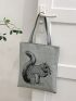 Small Shopper Bag Cartoon Horse Pattern Double Handle For Daily