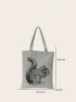 Small Shopper Bag Cartoon Horse Pattern Double Handle For Daily