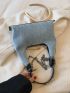 Medium Hobo Bag Denim Chain Strap For Daily