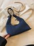 Medium Hobo Bag Denim Chain Strap For Daily