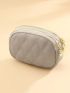 Litchi Embossed Coin Purse Fashionable Zipper Genuine Leather