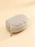 Litchi Embossed Coin Purse Fashionable Zipper Genuine Leather