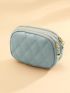 Litchi Embossed Coin Purse Fashionable Zipper Genuine Leather