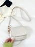 Mini Square Bag Stitch Detail Flap PU