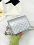 Mini Square Bag Stitch Detail Metallic PU Funky