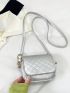 Mini Square Bag Stitch Detail Metallic PU Funky