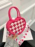 Mini Novelty Bag Argyle Pattern Heart Design PU