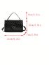 Quilted Square Bag Flap PU Black