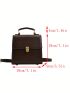 Mini Flap Backpack Push Lock PU Brown