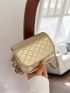 Mini Square Bag Stitch Detail Metallic PU Funky