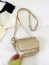 Mini Square Bag Stitch Detail Metallic PU Funky