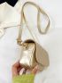 Mini Square Bag Stitch Detail Metallic PU Funky