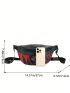 Large Fanny Pack Tiger Head & Letter Graphic With Zipper