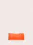 Mini Square Bag No-closure Double Handle Clear Orange PVC Funky