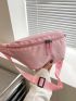 Minimalist Fanny Pack Zipper Large Capacity Pink