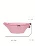 Minimalist Fanny Pack Zipper Large Capacity Pink