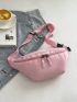 Minimalist Fanny Pack Zipper Large Capacity Pink