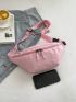 Minimalist Fanny Pack Zipper Large Capacity Pink