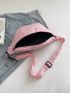 Minimalist Fanny Pack Zipper Large Capacity Pink