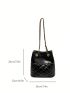 Mini Quilted Bucket Bag Drawstring Design Elegant