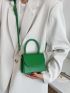 Mini Minimalist Square Bag Flap Green Top Handle