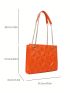 Geometric Pattern Square Bag Small Neon Orange Funky