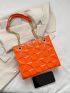 Geometric Pattern Square Bag Small Neon Orange Funky