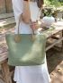 Minimalist Straw Bag Large Capacity Vacation Double Handle