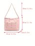 Rhinestone Decor Hobo Bag Chain Strap Large Capacity