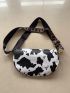 Cow Print Fanny Pack Chain Decor Medium