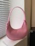 Small Hobo Bag With Zipper Minimalist Pink