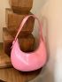 Small Hobo Bag With Zipper Minimalist Pink