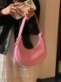 Small Hobo Bag With Zipper Minimalist Pink