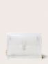 Mini Flap Square Bag Clear PVC Metal Decor