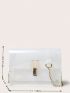 Mini Flap Square Bag Clear PVC Metal Decor