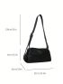 Medium Crossbody Bag Letter Embossed Minimalist Black