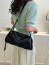 Medium Crossbody Bag Letter Embossed Minimalist Black