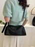 Medium Crossbody Bag Letter Embossed Minimalist Black