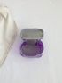 Mini Satchel Bag Clear PVC With Zipper Purple