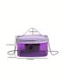 Mini Satchel Bag Clear PVC With Zipper Purple