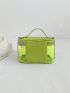 Mini Satchel Bag Clear PVC Neon Lime Funky