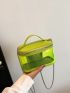 Mini Satchel Bag Clear PVC Neon Lime Funky