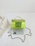 Mini Satchel Bag Clear PVC Neon Lime Funky