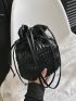 Mini Bucket Bag Ruched Detail Drawstring Design