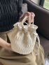 Mini Bucket Bag Ruched Detail Drawstring Design