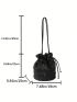 Mini Bucket Bag Ruched Detail Drawstring Design