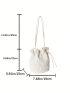 Mini Bucket Bag Ruched Detail Drawstring Design