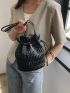 Mini Bucket Bag Ruched Detail Drawstring Design