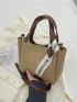 Mini Satchel Bag Double Handle Two Tone Fashion Style